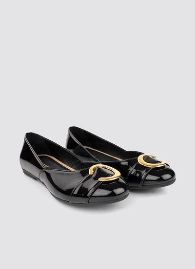 Language Shoes-Women-Circie Ballerina-Premium Leather-Black Colour-Formal Shoe