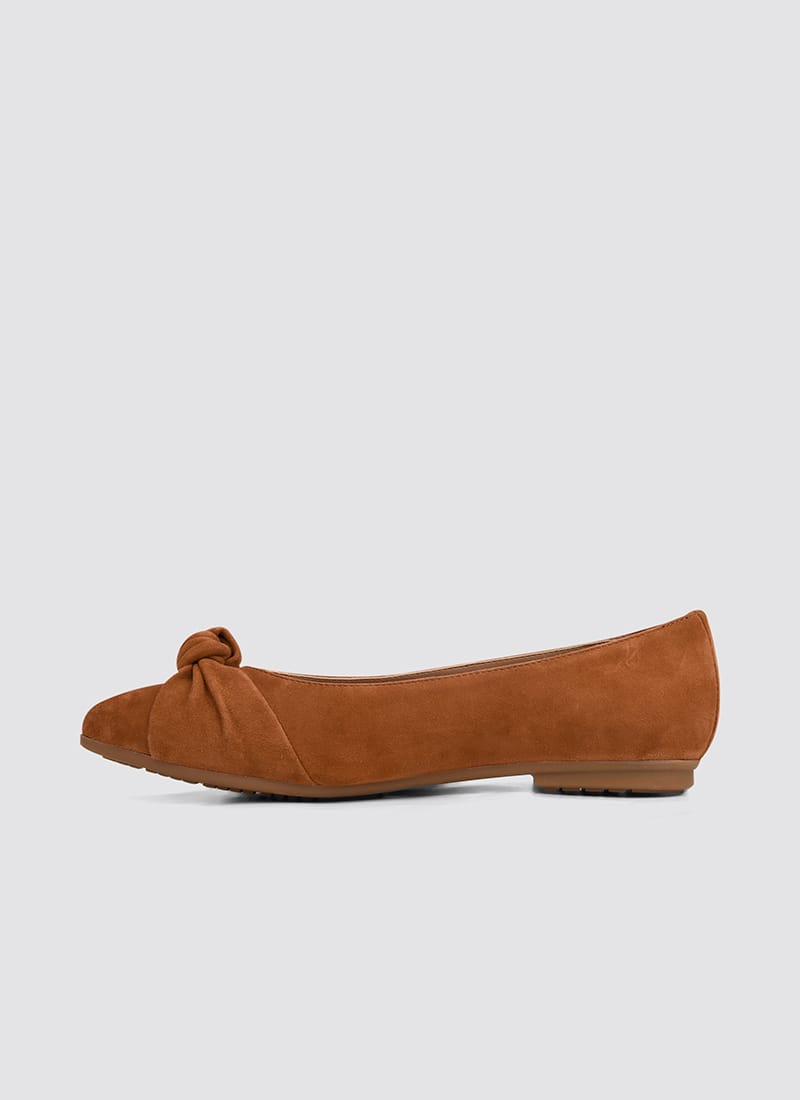 Language Shoes-Women-Doris Ballerina-Premium Leather-Tan Colour-Formal Shoe