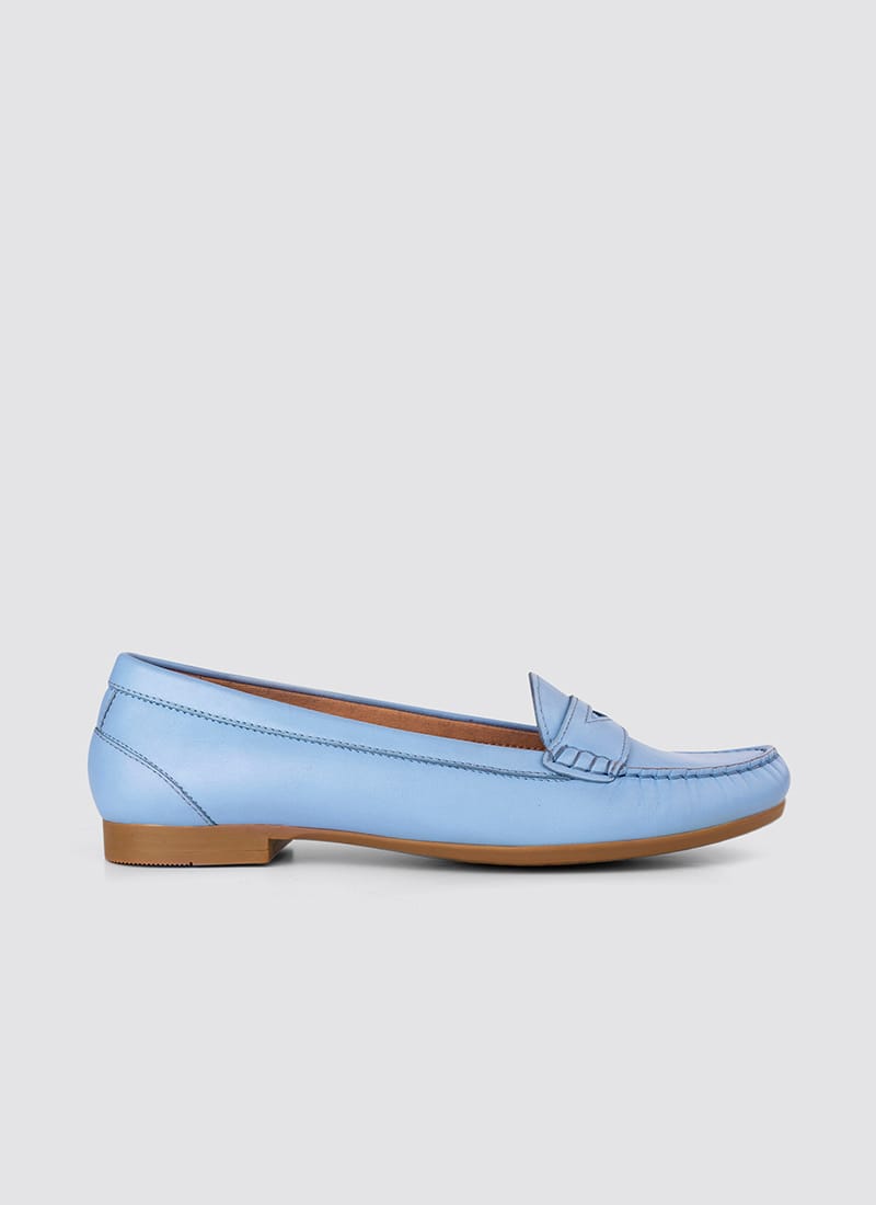 Language Shoes-Women-Selene Moccasin-Premium Leather-Blue Colour-Formal Shoe