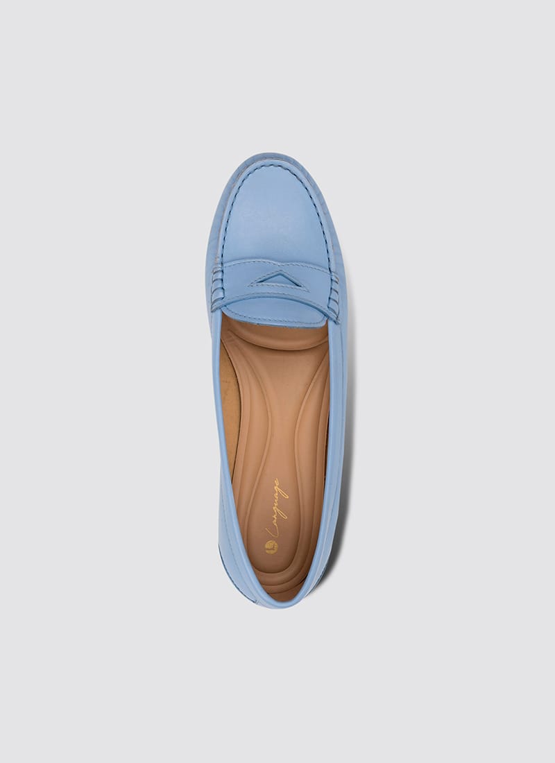 Language Shoes-Women-Selene Moccasin-Premium Leather-Blue Colour-Formal Shoe