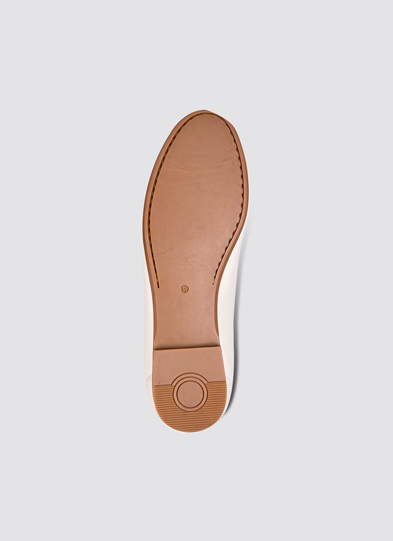 Language Shoes-Women-Selene Moccasin-Premium Leather-Ecru Colour-Formal Shoe