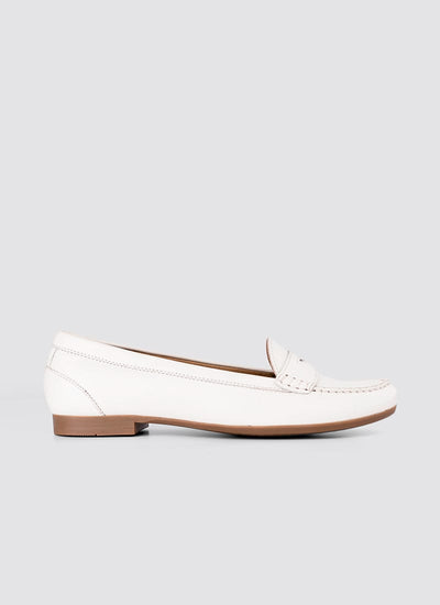 Language Shoes-Women-Selene Moccasin-Premium Leather-Ecru Colour-Formal Shoe