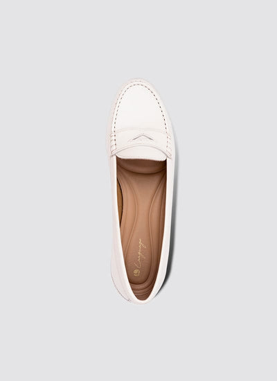 Language Shoes-Women-Selene Moccasin-Premium Leather-Ecru Colour-Formal Shoe