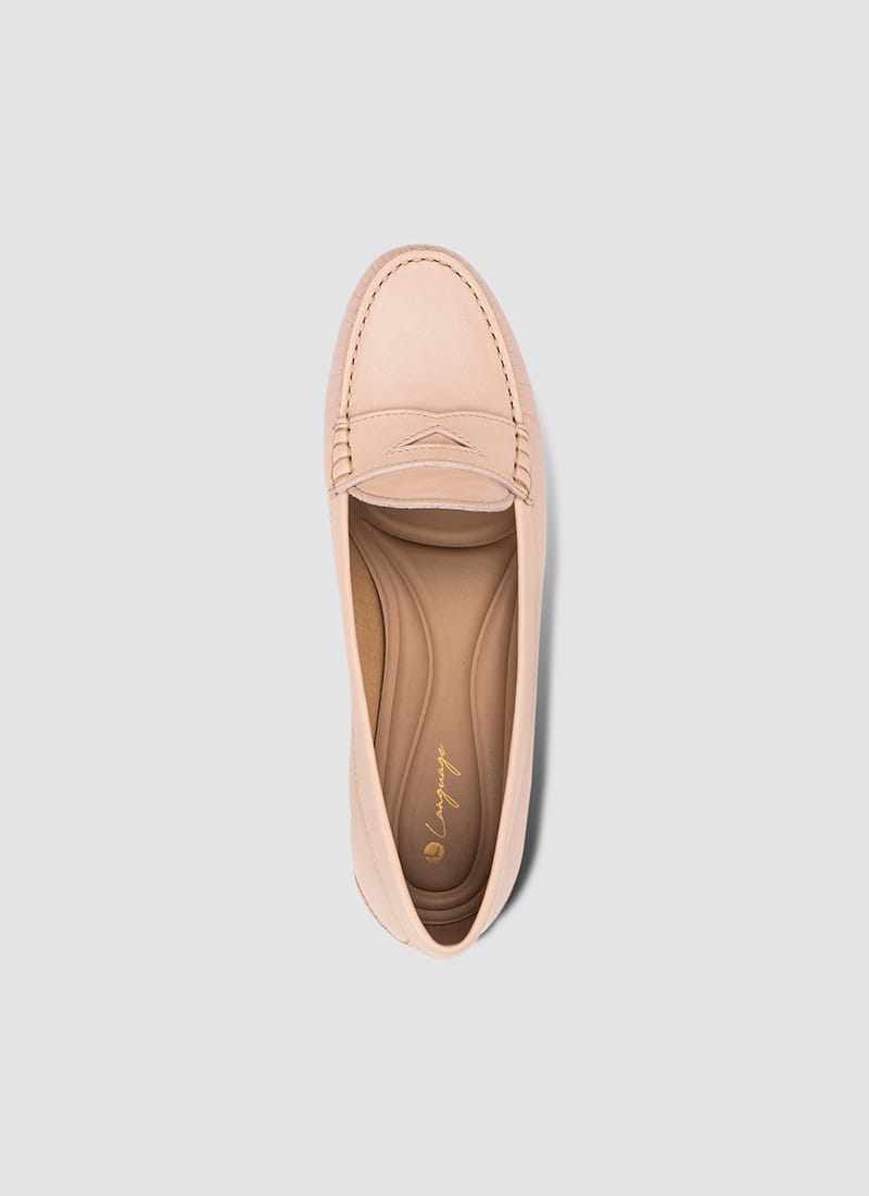 Language Shoes-Women-Selene Moccasin-Premium Leather-Rose Colour-Formal Shoe