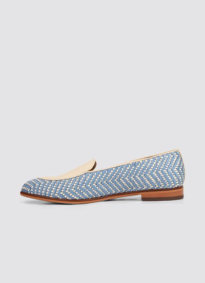 Language Shoes-Women-Maia Loafer-Premium Leather-Blue/Ecru Colour-Formal Shoe