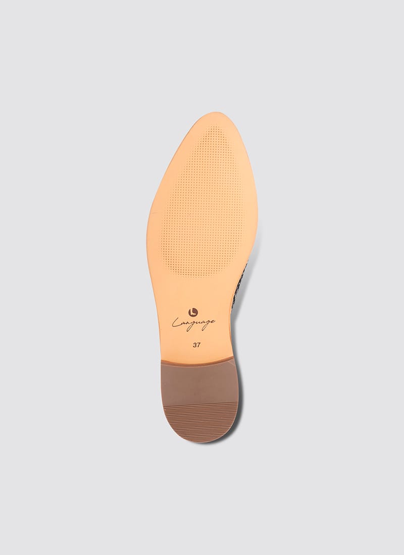 Language Shoes-Women-Eos Mule-Premium Leather-Black Colour-Sandal