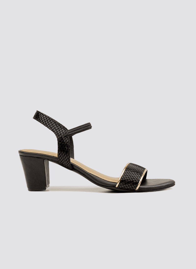 Language Shoes-Women-Chloe Block Heel-Premium Leather-Black Colour-Heels-4