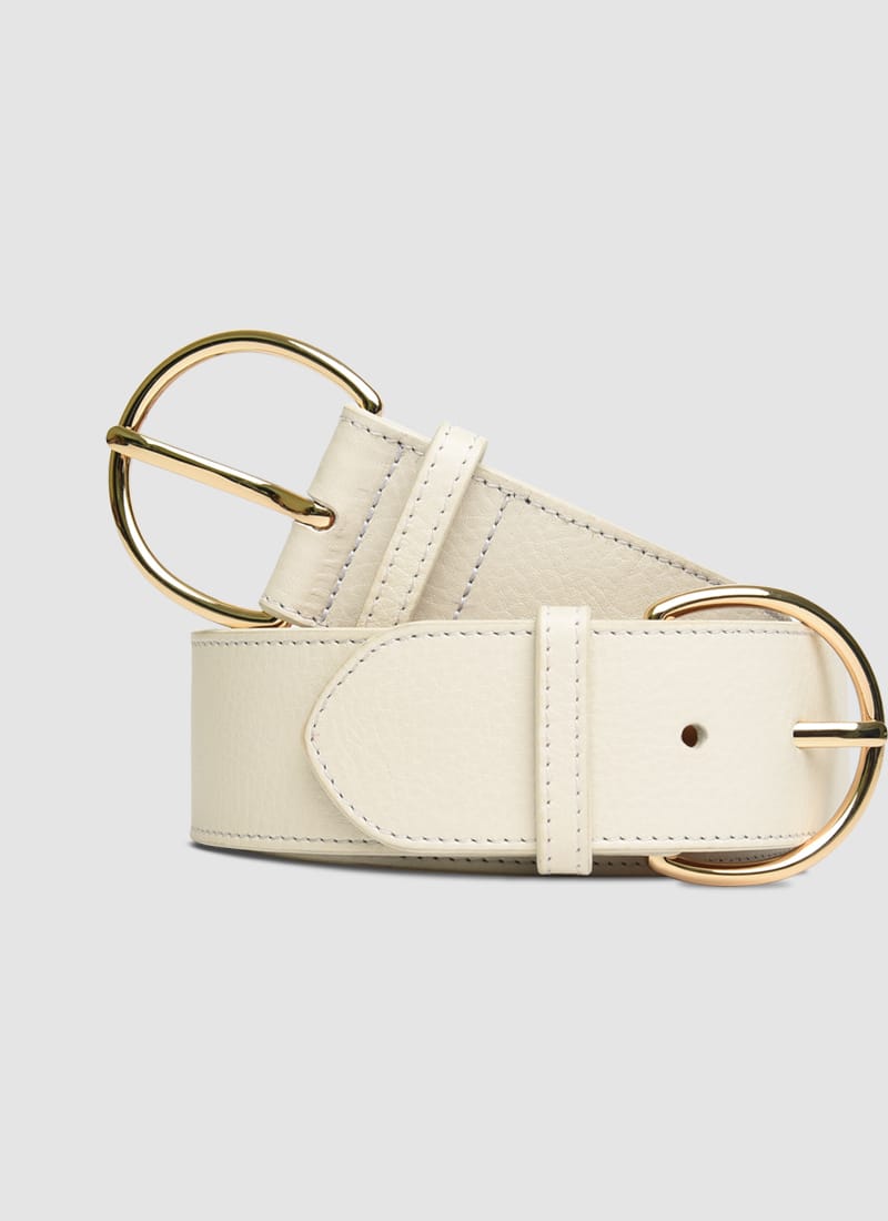 Language Shoes-Women-Georgia Belt-Premium Leather-Ecru Colour-Belt