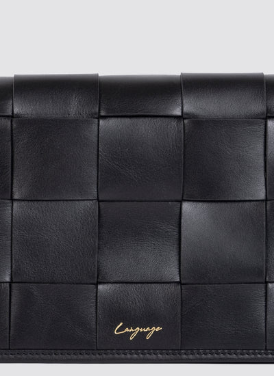 Language Shoes-Women-Mosaic Cross Body-Premium Leather-Black Colour-Leather Accessories