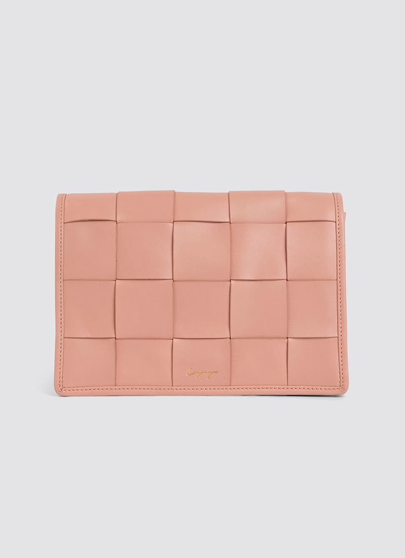 Language Shoes-Women-Mosaic Cross Body-Premium Leather-Pink Colour-Leather Accessories