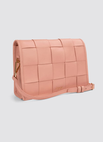 Language Shoes-Women-Mosaic Cross Body-Premium Leather-Pink Colour-Leather Accessories