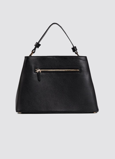 Language Shoes-Women-Flamingo Hand Bag-Premium Leather-Black Colour-Leather Accessories