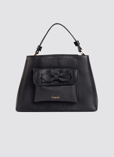 Language Shoes-Women-Flamingo Hand Bag-Premium Leather-Black Colour-Leather Accessories