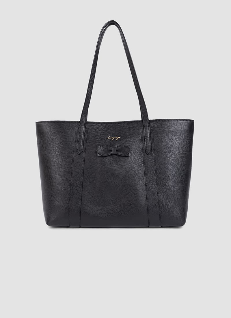 Language Shoes-Women-Amethyst Tote-Premium Leather-Black Colour-Leather Accessories