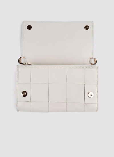 Language Shoes-Women-Sterling Wallet on Chain-Premium Leather-Ecru Colour-Leather Accessories
