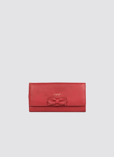 Language Shoes-Women-Onyx Long Wallet-Premium Leather-Red Colour-Leather Accessories