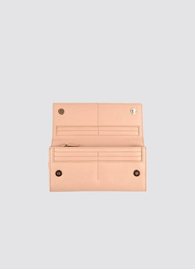 Language Shoes-Women-Onyx Long Wallet-Premium Leather-Rose Colour-Leather Accessories