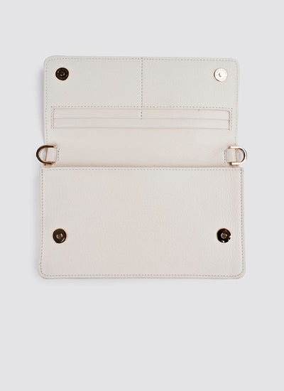 Language Shoes-Women-Carol Wallet on Chain-Premium Leather-Ecru Colour-Leather Accessories