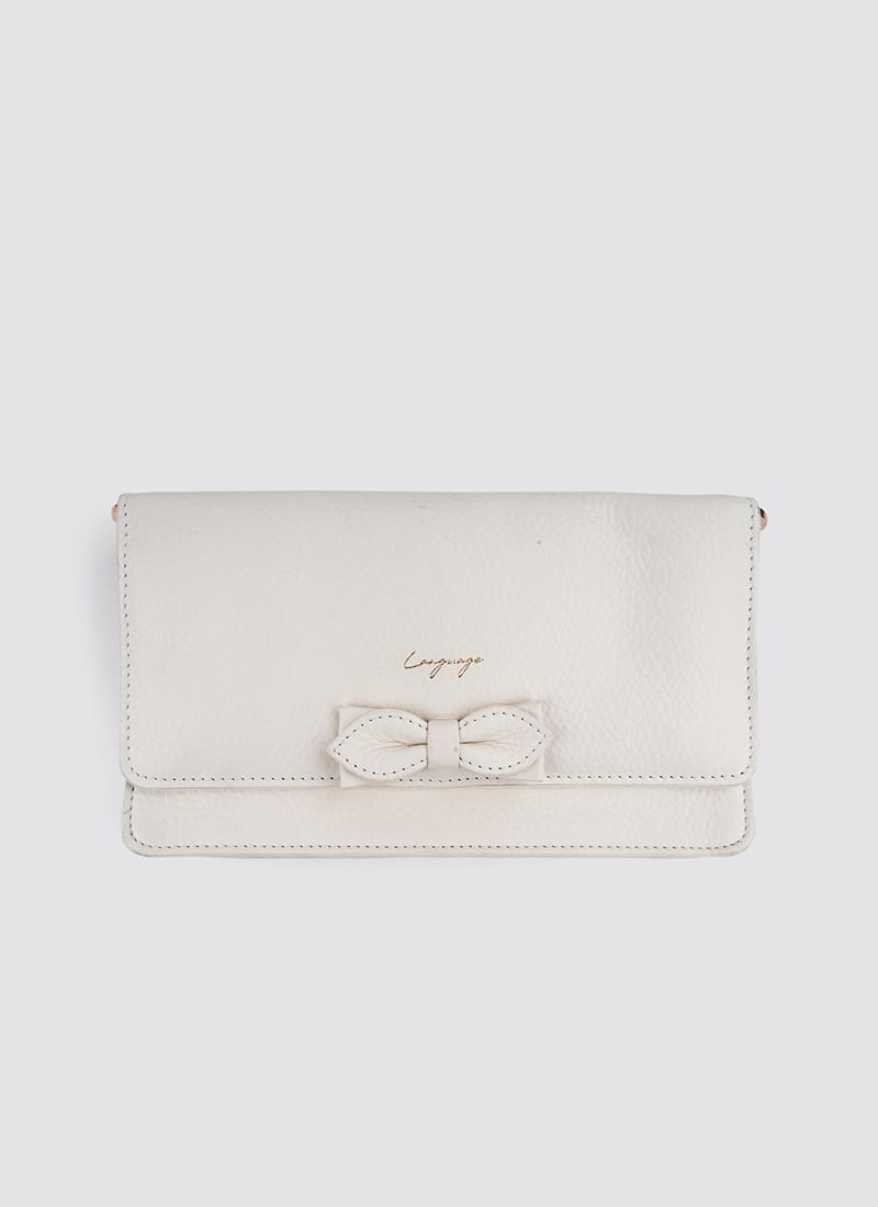 Language Shoes-Women-Carol Wallet on Chain-Premium Leather-Ecru Colour-Leather Accessories