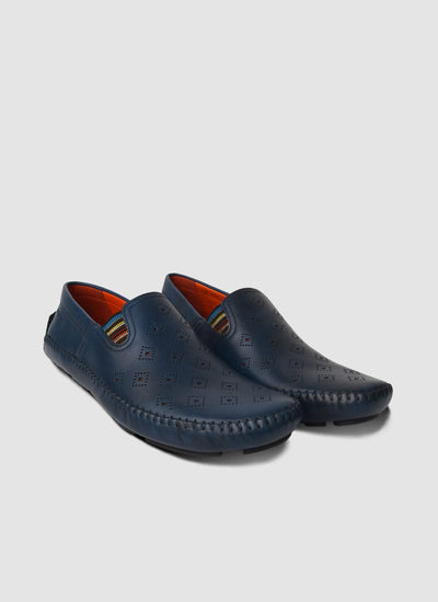 Language Shoes-Men-Drake Driver-Premium Leather-Navy Colour-Casual Shoe