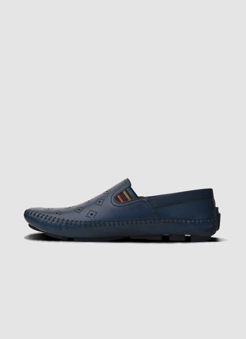 Language Shoes-Men-Drake Driver-Premium Leather-Navy Colour-Casual Shoe
