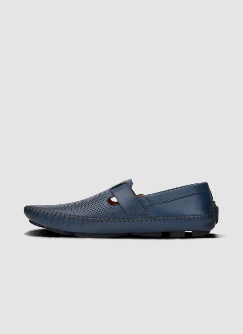 Language Shoes-Men-Dwayne Driver-Premium Leather-Navy Colour-Casual Shoe