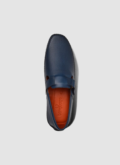 Language Shoes-Men-Dwayne Driver-Premium Leather-Navy Colour-Casual Shoe