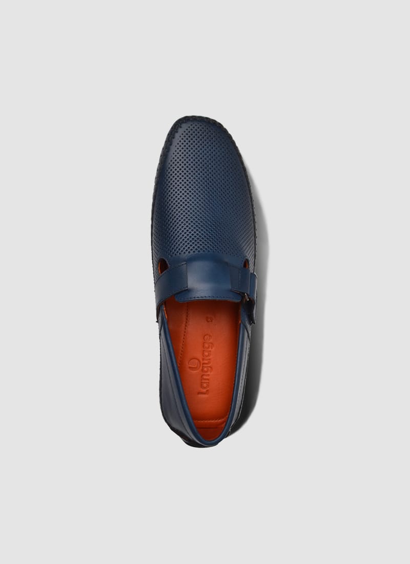 Language Shoes-Men-Dwayne Driver-Premium Leather-Navy Colour-Casual Shoe