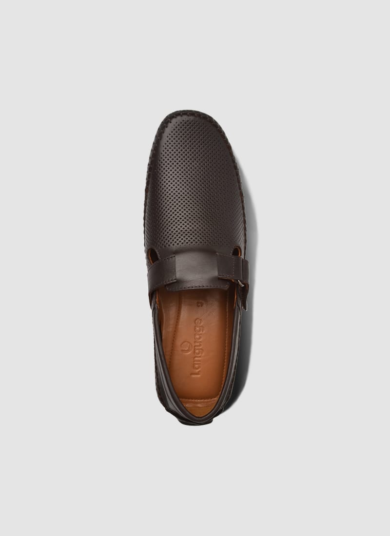 Language Shoes-Men-Dwayne Driver-Premium Leather-Brown Colour-Casual Shoe