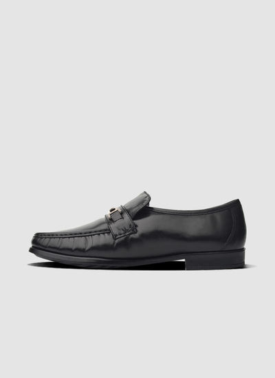 Language Shoes-Men-Franco Moccasin-Premium Leather-Black Colour-Formal Shoe