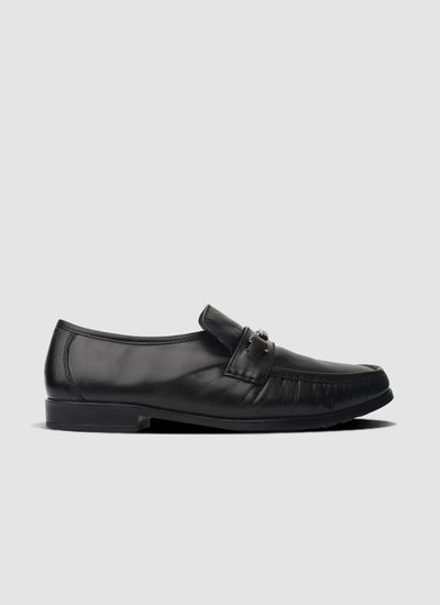 Language Shoes-Men-Franco Moccasin-Premium Leather-Black Colour-Formal Shoe