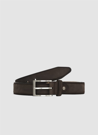 Language Shoes-Men-Ray Belt-Premium Leather-Dark Brown Colour-Belt