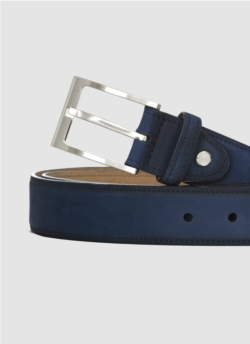 Language Shoes-Men-Ray Belt-Premium Leather-Navy Colour-Belt
