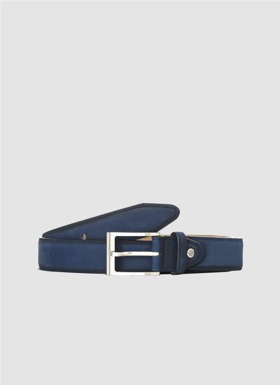 Language Shoes-Men-Ray Belt-Premium Leather-Navy Colour-Belt