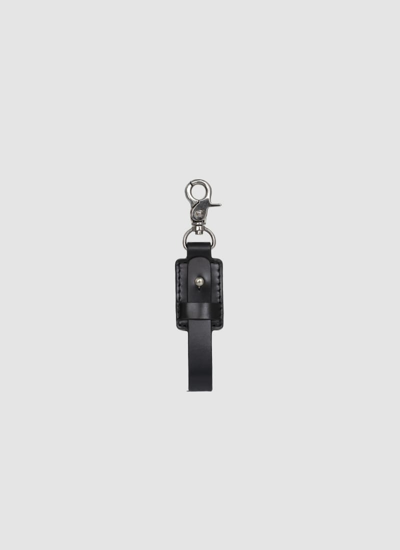 Language Shoes-Men-West Key Chain with Dog Hook-Premium Leather-Black Colour-Leather Accessories