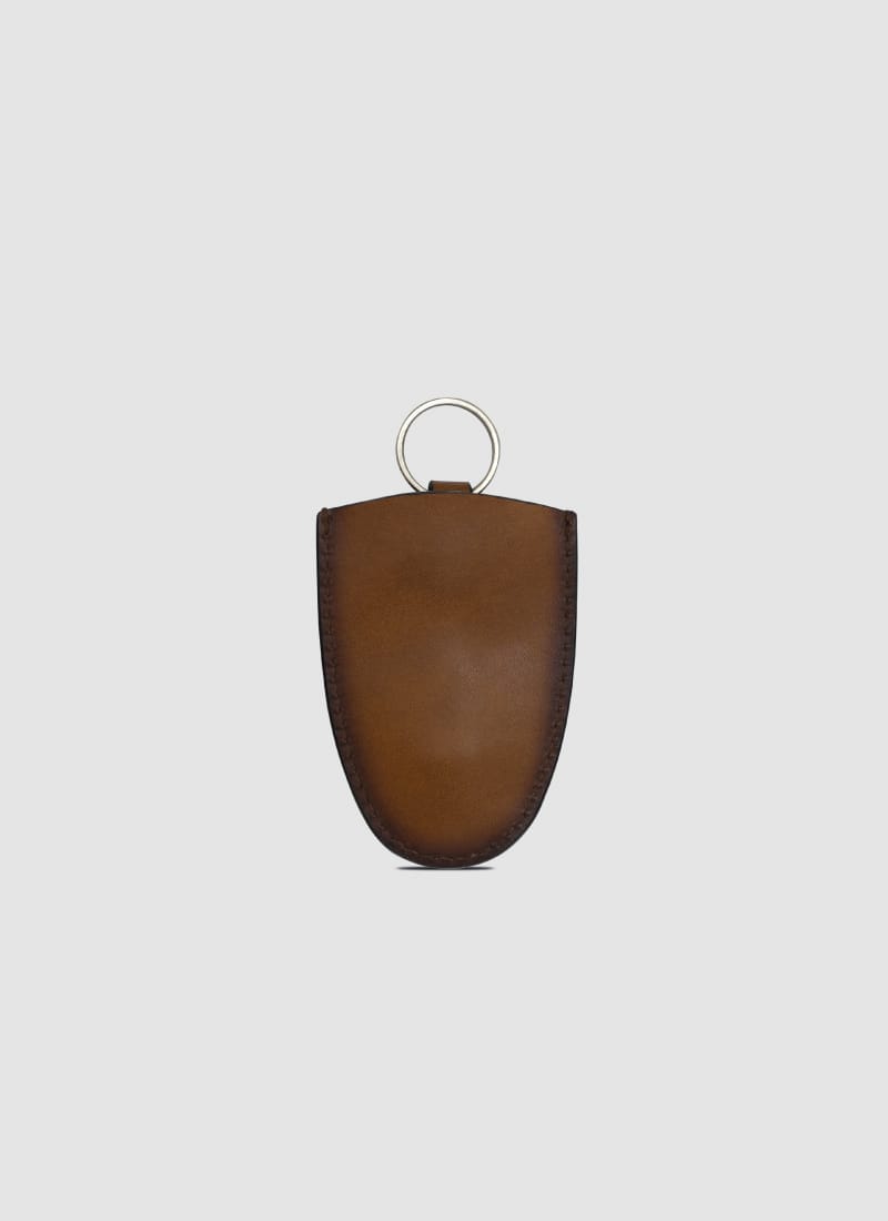 Language Shoes-Men-Conner Key Chain with Ring-Premium Leather-Tan Colour-Leather Accessories
