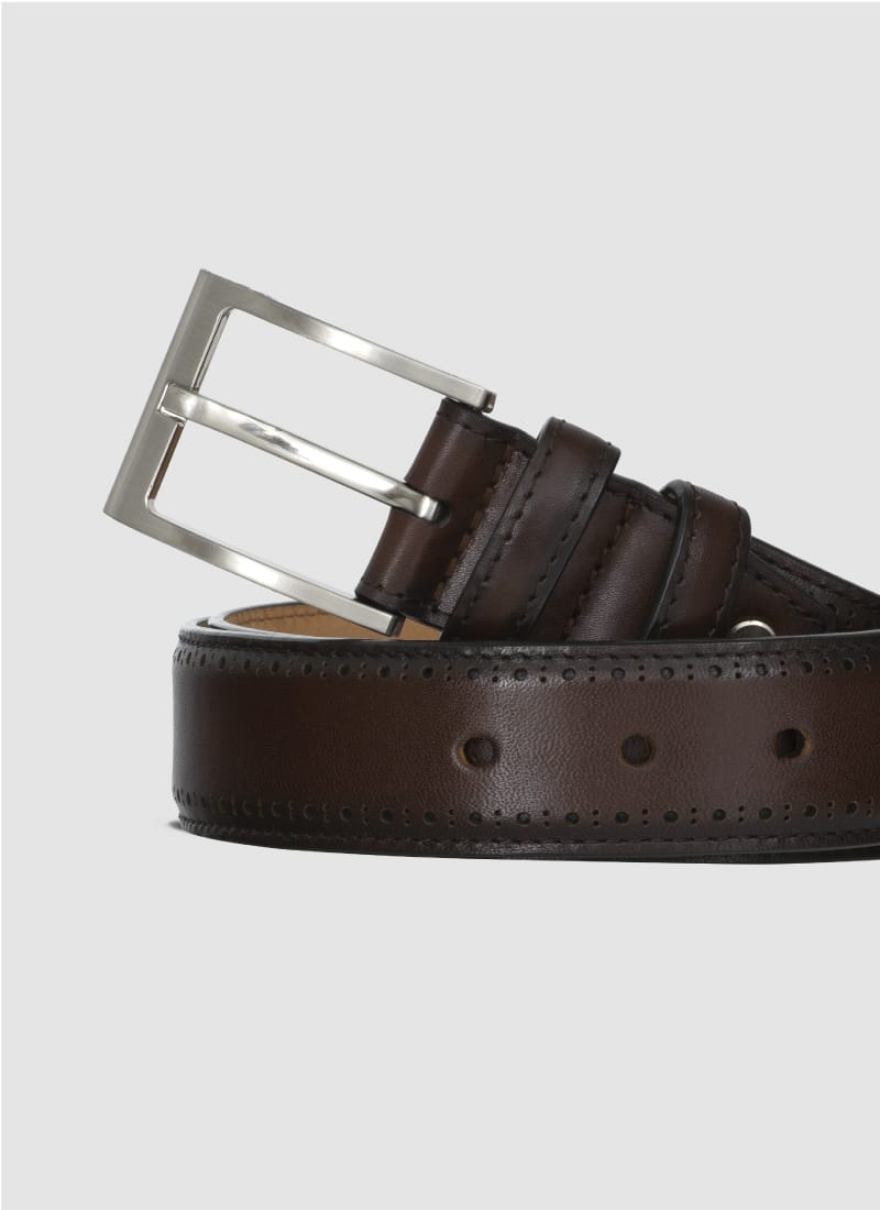 Language Shoes-Men-Roger Belt-Premium Leather-Brown Colour-Belt