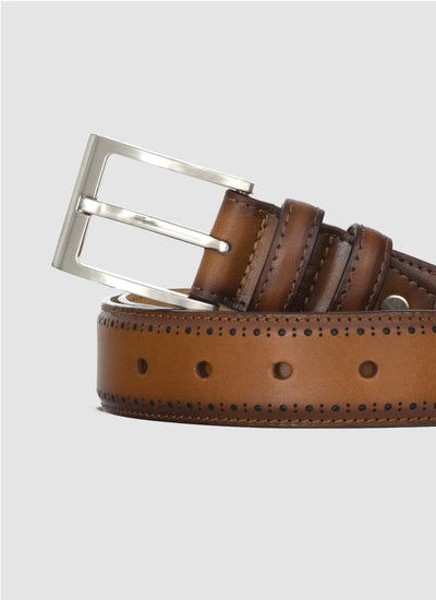 Language Shoes-Men-Roger Belt-Premium Leather-Tan Colour-Belt