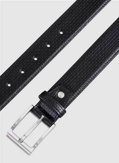 Language Shoes-Men-David Belt-Premium Leather-Black Colour-Belt
