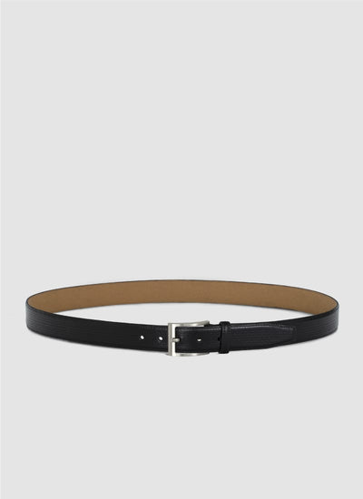 Language Shoes-Men-David Belt-Premium Leather-Black Colour-Belt