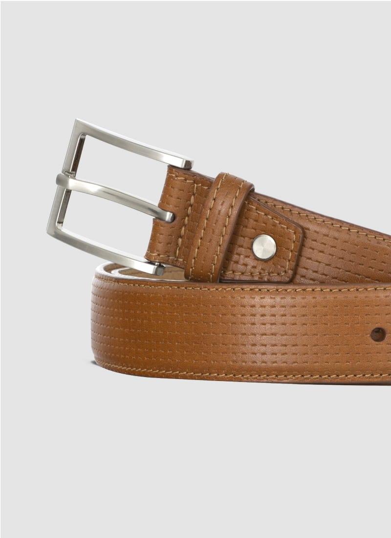 Language Shoes-Men-David Belt-Premium Leather-Tan Colour-Belt
