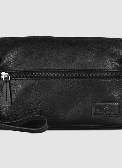 Language Shoes-Men-Venn Wash Bag-Premium Leather-Black Colour-Leather Accessories