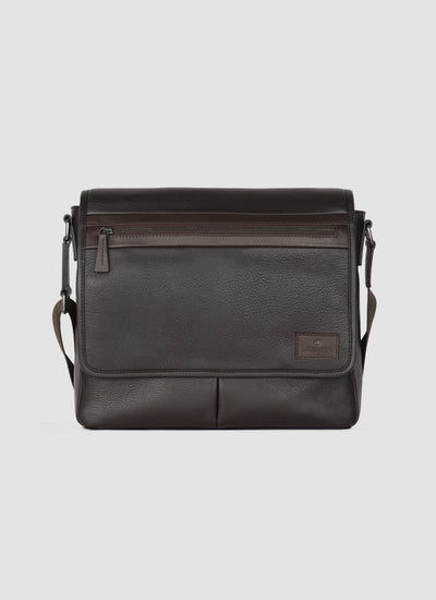 Language Shoes-Men-Daniel Messenger Bag-Premium Leather-Brown Colour-Leather Accessories