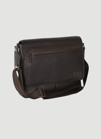 Language Shoes-Men-Daniel Messenger Bag-Premium Leather-Brown Colour-Leather Accessories