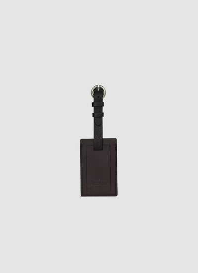 Language Shoes-Men-Nate Luggage Tag-Premium Leather-Brown Colour-Leather Accessories
