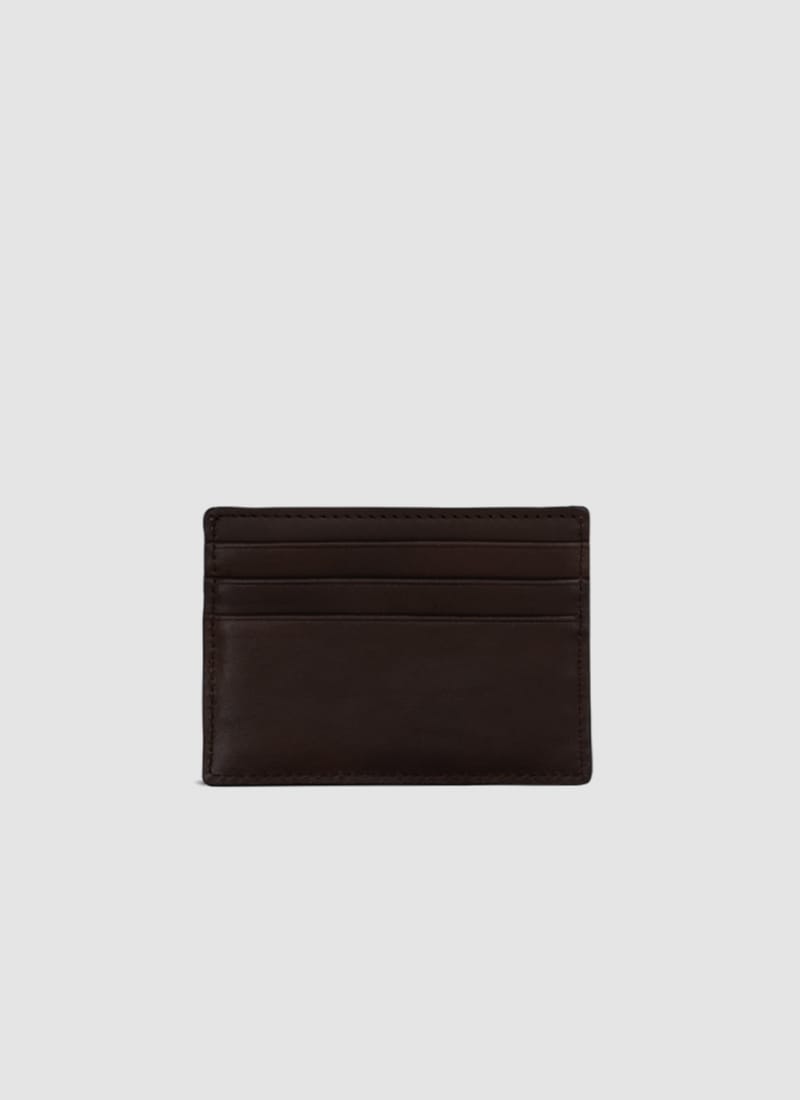 Language Shoes-Men-Raven Laser Card Holder-Premium Leather-Brown Colour-Leather Accessories
