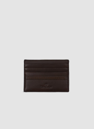 Language Shoes-Men-Raven Laser Card Holder-Premium Leather-Brown Colour-Leather Accessories