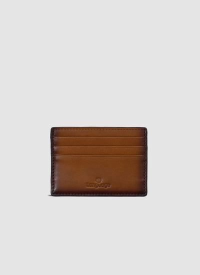 Language Shoes-Men-Usher Card Holder-Premium Leather-Tan Colour-Leather Accessories