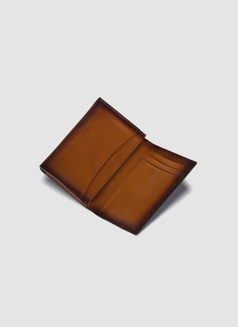 Language Shoes-Men-Otis Card Holder-Premium Leather-Tan Colour-Leather Accessories