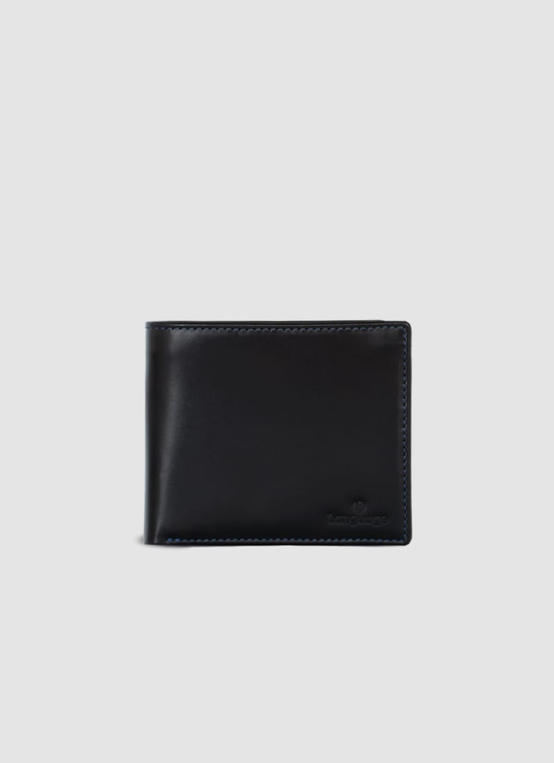 Language Shoes-Men-Ian Slimfold Wallet-Premium Leather-Blue Colour-Leather Accessories